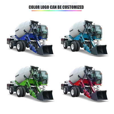 Blue 4*2 PLC Control Concrete Mixer Truck 0-14r/Min For Medium Sized Projects