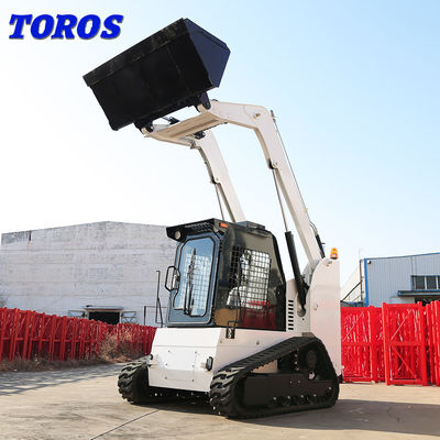 Mini Hydraulic 1 Ton Wheeled Skid Steer Loader For Roadwork High Performance