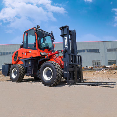Enclosed Cab Rough Terrain Forklift Outdoor 5000 Lb All Terrain Forklift