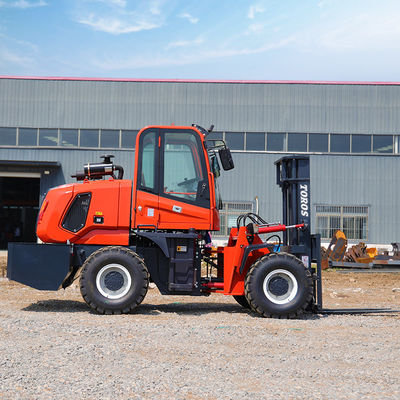 Enclosed Cab Rough Terrain Forklift Outdoor 5000 Lb All Terrain Forklift