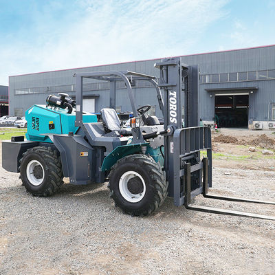 7000 Lbs Seated Automatic Rough Terrain Forklift With 2 In Fork Thickness
