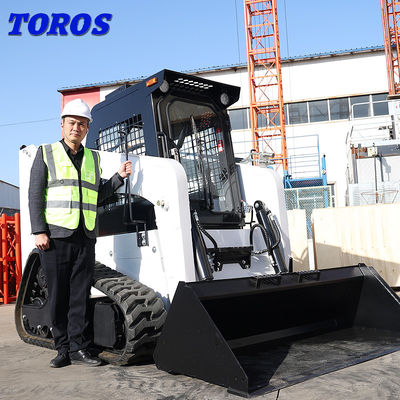 جرافة انزلاقية هيدروليكية TOROS باللون الأبيض JC45 JC65 مع الملحقات